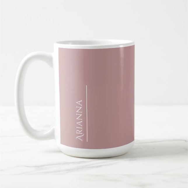 Personalised dusty pink  coffee mug (Left)