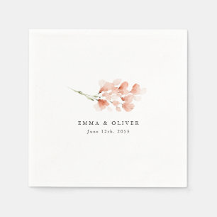 Personalised Dusty Pink Floral Wedding Napkins