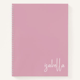 Personalised Dusty Pink Spiral Notebook