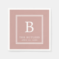 Personalised Dusty Rose/Blush Wedding Paper Napkin