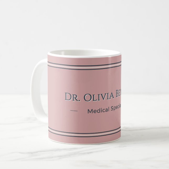 Personalised Dusty Rose Charcoal Name Mug Gift (Front Left)