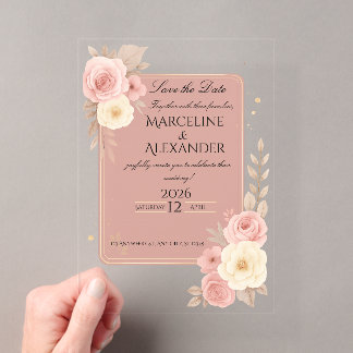 Personalised Dusty Rose Invitation