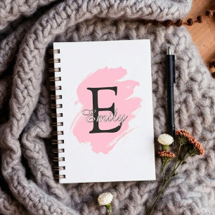 Personalised Dusty Rose Monogram Spiral Notebook