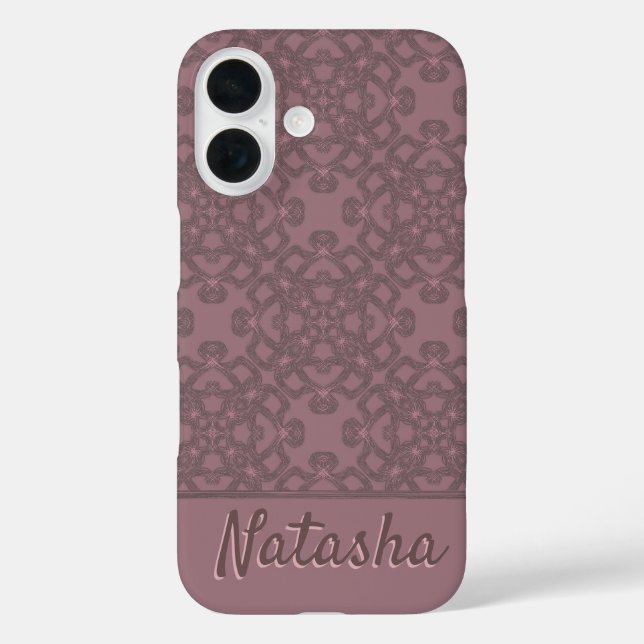Personalised Dusty Rose Pattern Case-Mate iPhone Case (Back)