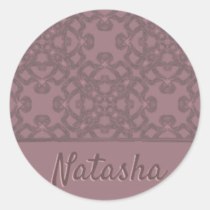 Personalised Dusty Rose Pattern Classic Round Sticker