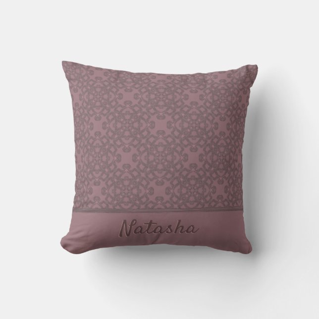 Personalised Dusty Rose Pattern Cushion (Front)
