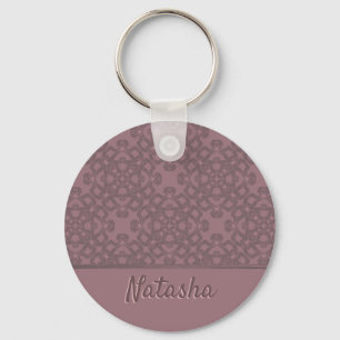 Personalised Dusty Rose Pattern Key Ring