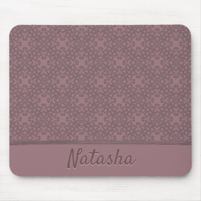 Personalised Dusty Rose Pattern Mouse Pad (Front)