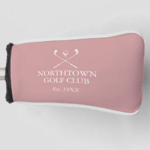 Personalised Dusty Rose Pink Golf Club Name Golf Head Cover