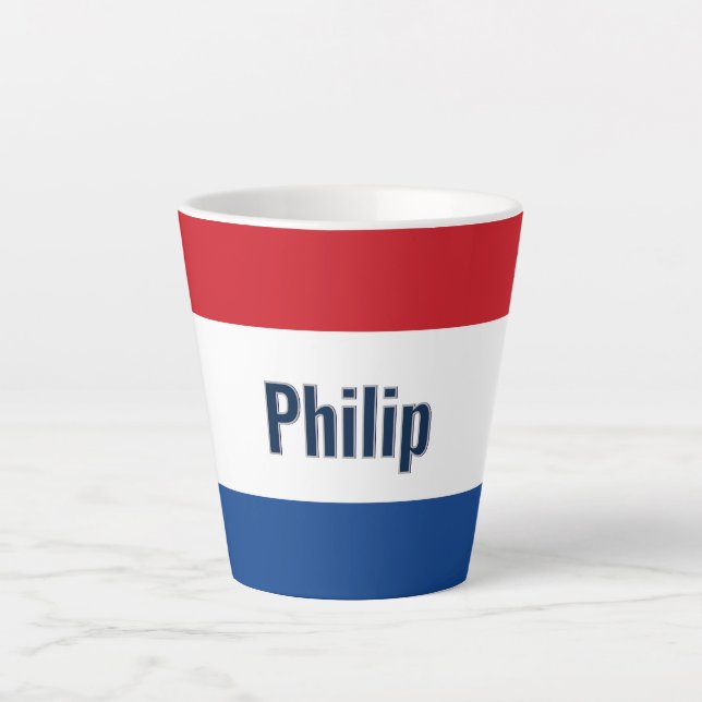 Personalised Dutch Flag Latte Mug (Front)