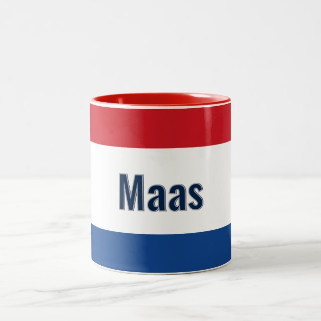Personalised Dutch Flag Two-Tone Coffee Mug (Center)