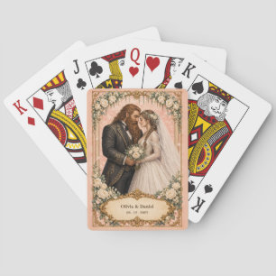 Personalised Dwarf Bride and Groom Wedding Favour Playing Cards