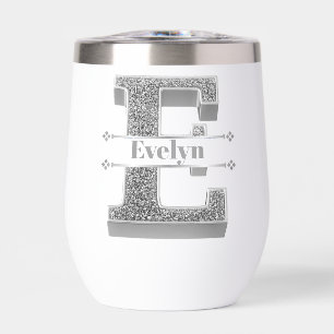 Personalised E Initial Silver Monogram Your Name