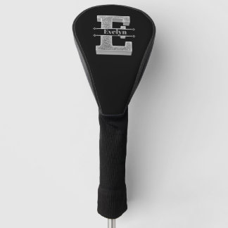 Personalised E Initial Silver Monogram Your Name Golf Head Cover