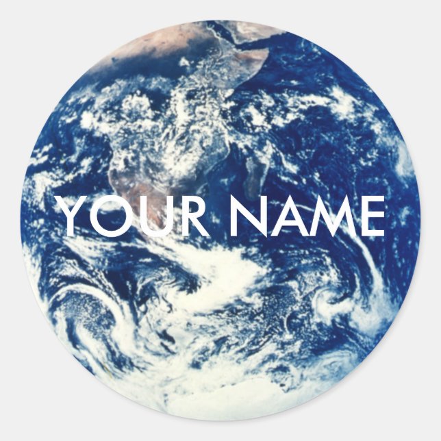 Personalised Earth Sticker (Front)