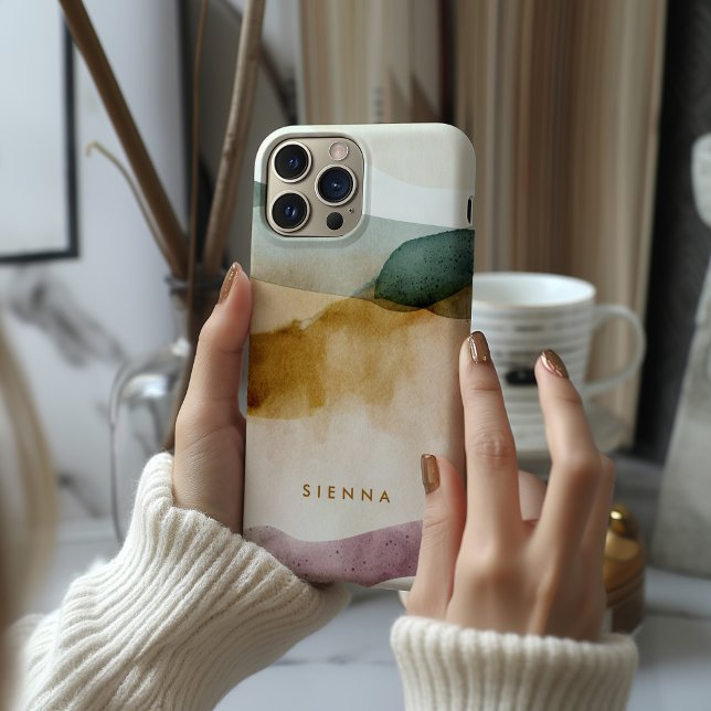 Personalised Earth Tone Abstract Watercolor  Case-Mate iPhone Case (Creator Uploaded)