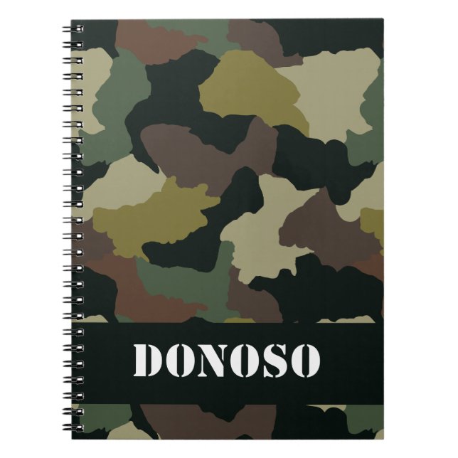Personalised Earth Tone Camo Journal (Front)