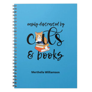 Personalised EASILY DISTRACTED BY CATS AND BOOKS
