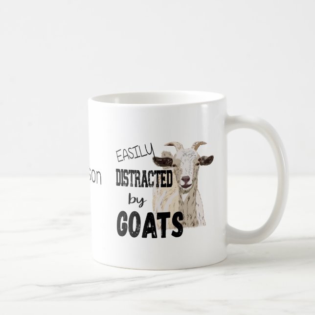Personalised Easily Distracted By Goats Coffee Mug (Right)