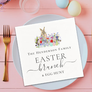 Personalised Easter Brunch and Egg Hunt Bunny Napkin