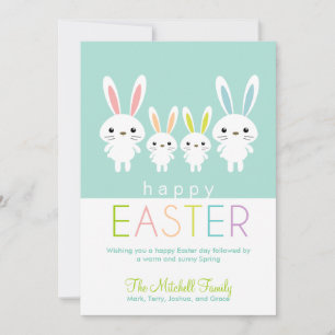 Personalised Easter Bunnies Greeting Card