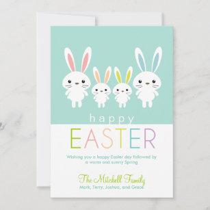 Personalised Easter Bunnies Greeting Card