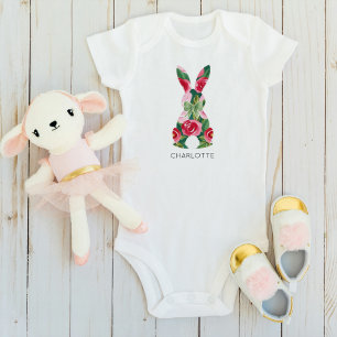 Personalised Easter Bunny Baby Bodysuit for Girls
