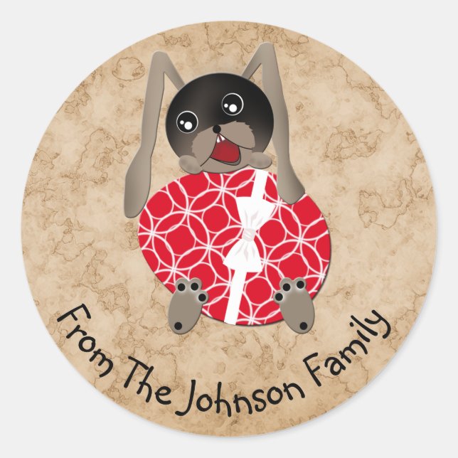 Personalised Easter Bunny Classic Round Sticker (Front)
