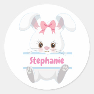 Personalised - Easter Bunny Classic Round Sticker
