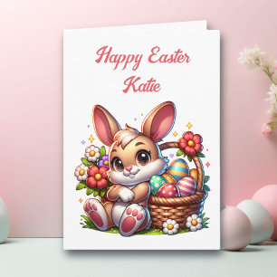 Personalised Easter Bunny + Colouring Page Card