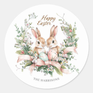 Personalised Easter Bunny, Egg, and Wreath Sticker