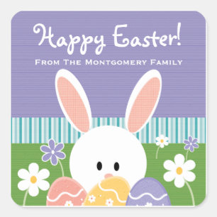 Personalised Easter Bunny Eggs Label Stickers