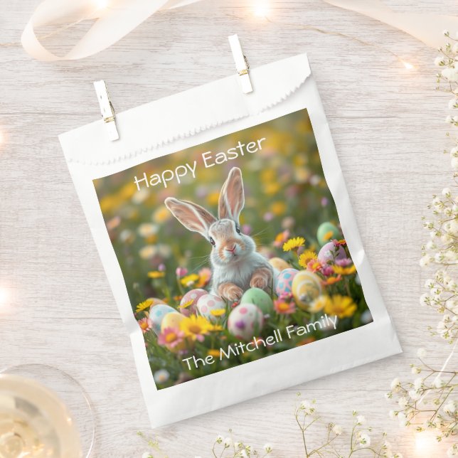 Personalised Easter Bunny  Favour Bags (Clipped)