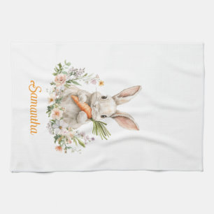 Personalised Easter Bunny Kitchen Towel 