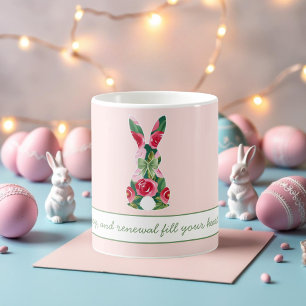 Personalised Easter Bunny Mug with Pastel Pink