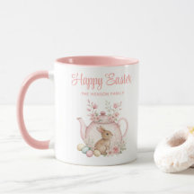 Personalised Easter Bunny Teapot Family