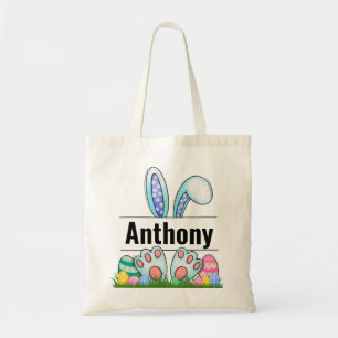 Personalised Easter Bunny Tote Bag - Custom Name 