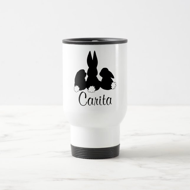Personalised Easter Bunny Travel/Commuter Mug (Center)
