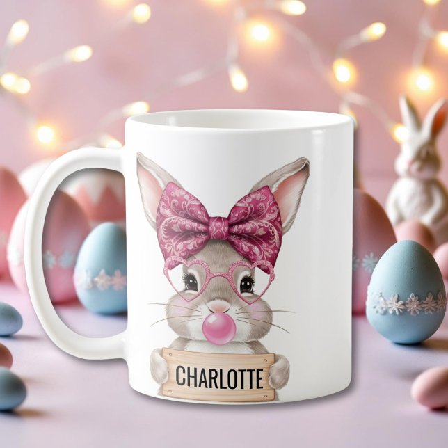 Personalised Easter Bunny with Cute Rabbit Design Coffee Mug (Personalized Easter Bunny with Cute Rabbit Design Coffee Mug)