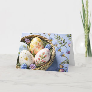 Personalised Easter card with painted eggs