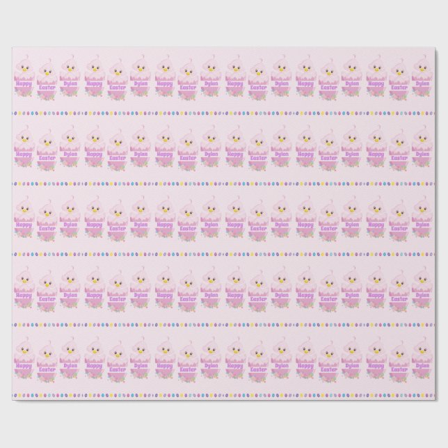 Personalised Easter Chick Wrapping Paper (Flat)