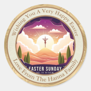 Personalised Easter   Church and Sunday School Classic Round Sticker