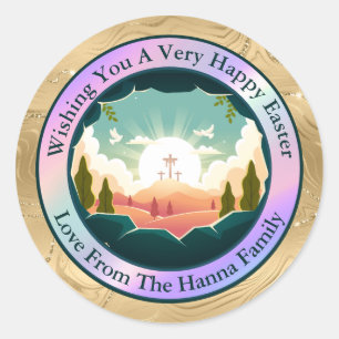 Personalised Easter   Church and Sunday School Classic Round Sticker