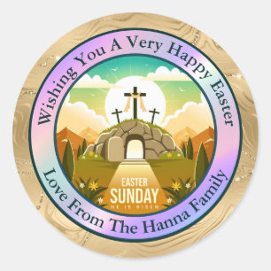 Personalised Easter Church and Sunday School Classic Round Sticker