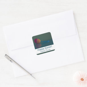 Personalised Easter Egg Holiday Square Sticker 