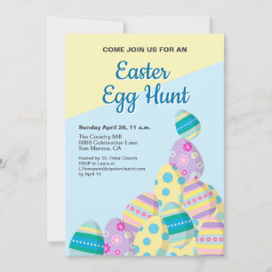 Personalised Easter Egg hunt colourful spring Invitation