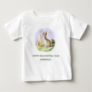 Personalised Easter Egg Hunting Team Bunny Baby T-Shirt