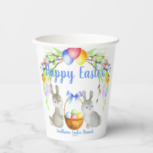 Personalised Easter Eggs, Bunnies, Spring Flowers Paper Cups