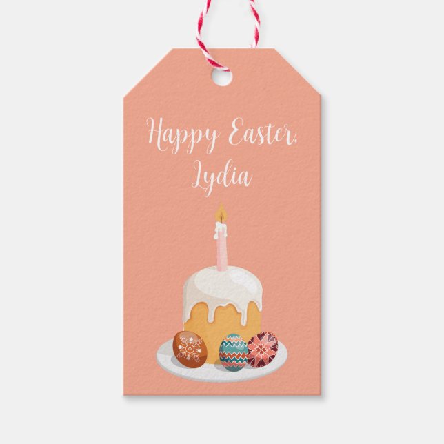 Personalised Easter Gift Tag with Easter Bread (Front)