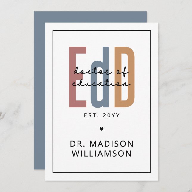 Personalised EdD Doctor Of Education Graduation Card (Front/Back)